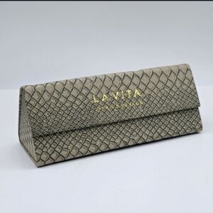 La Vita By Prive Revaux Faux Snakeskin Designer Hard Eyeglasses Case Brand New